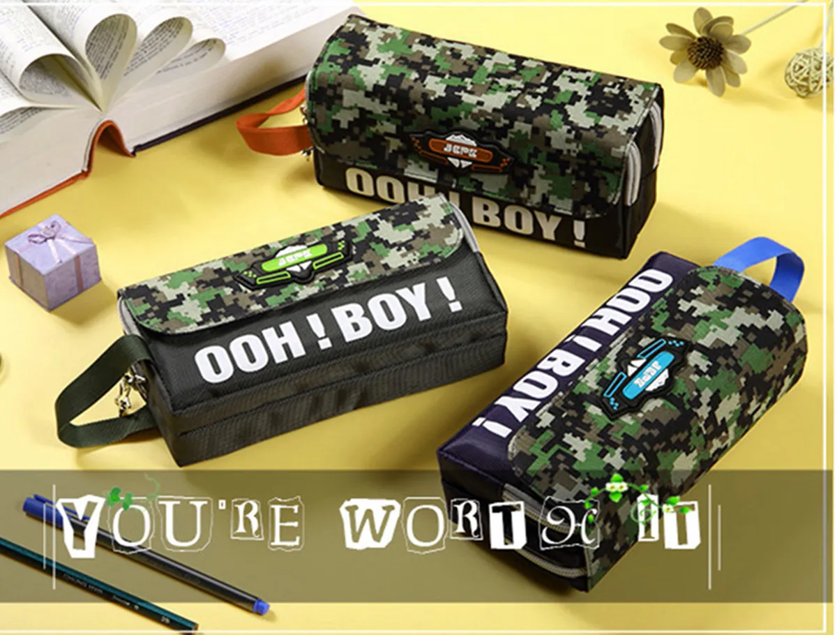 

Large Capacity Pencil Case Student Pen Box Bags Boys Kids Cute Pencil Cases School Office Pen Storage Bag Stationery Supplies