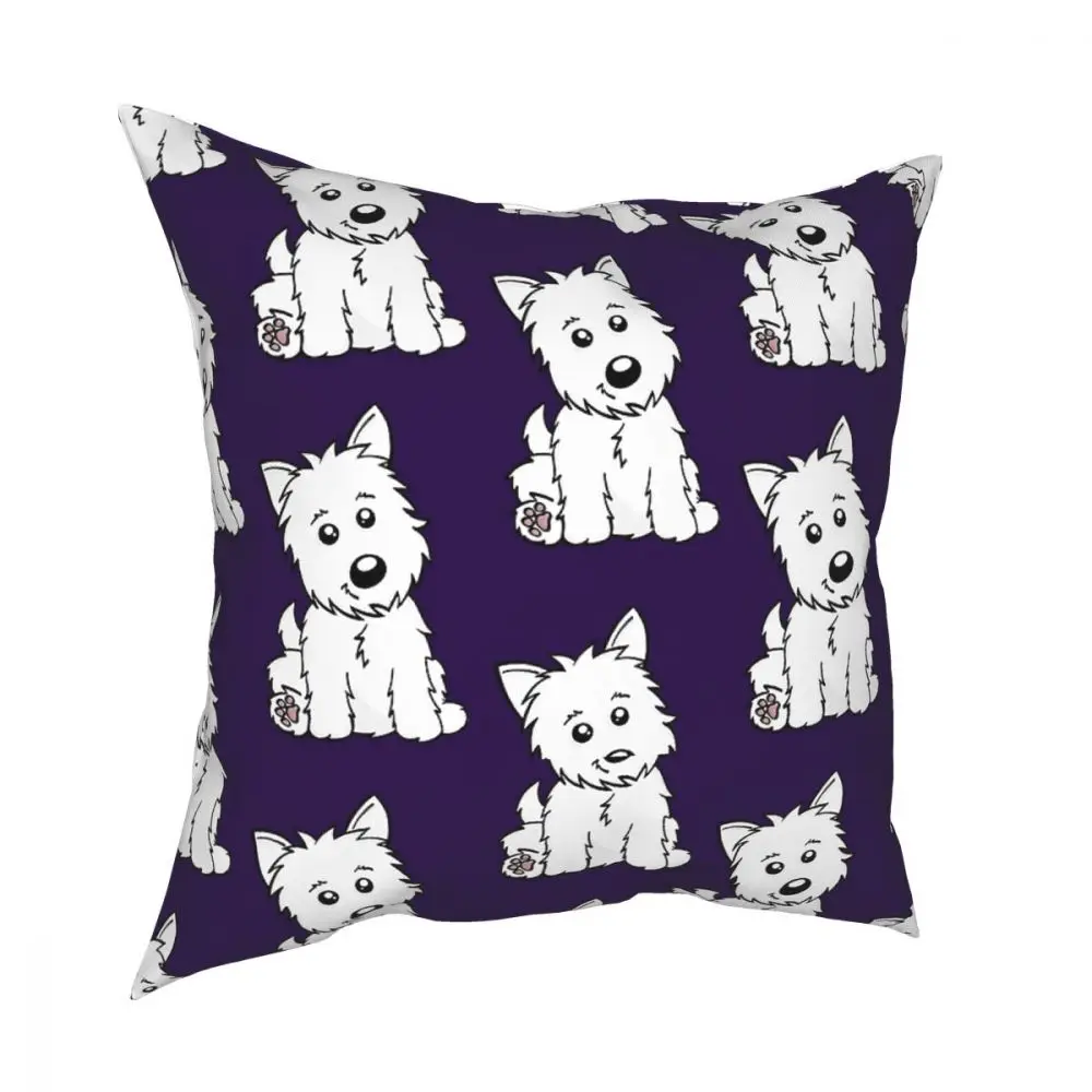 

Cute Cartoon Westie Square Pillow Case Throw Pillow West Highland Terrier Dog Creative Pillowcover Home Decor