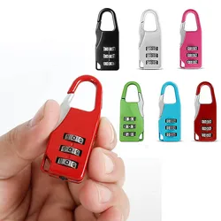 6 Colors Travel Safe Lock 3 Digit Dial Code Number Password Combination Lock Portable Luggage Zipper Bag Padlock Waterproof Lock