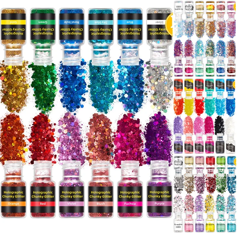 SNASAN 12bottles/Pack Superfine Glitters Sequins For Jewelry Making Nail Art DIY UV Epoxy Resin Silicone Mold Filling Material