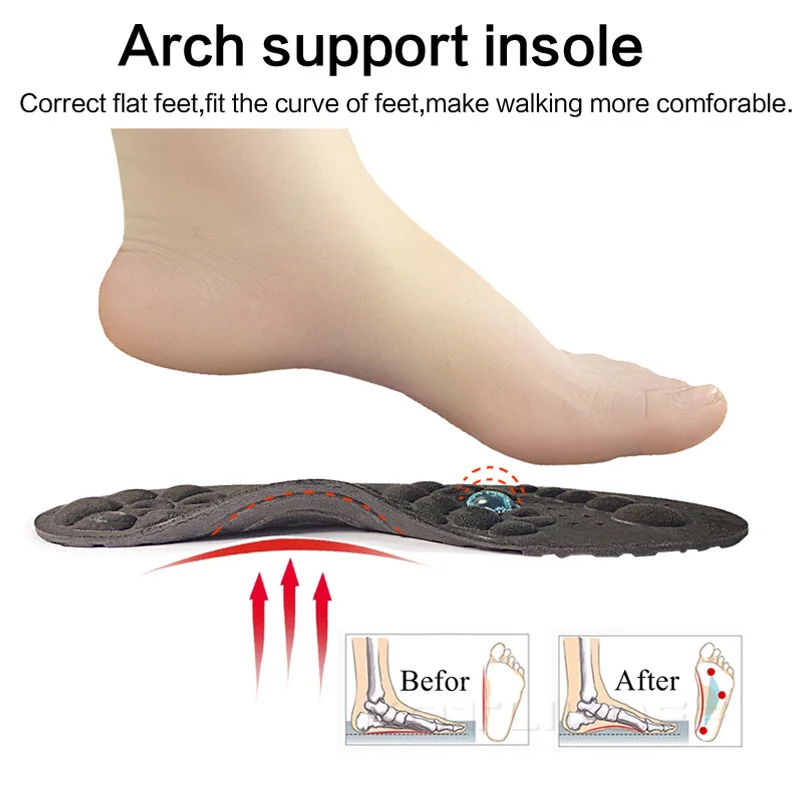 Magnetische Massage Einlegesohlen Für Fuß Akupressur Therapie Reflexzonenmassage Schmerzen Relief Gesundheit Massager Arch Support Schuhe Sohlen Einsätze