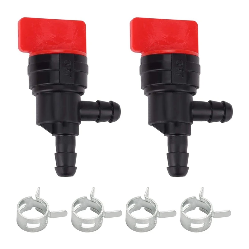 2PCS 1/4 Inch 90 Degree Fuel Shut Off Valve for Briggs & Stratton 698181 494539 697944 Tecumseh 35857