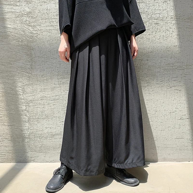 

Men's Wide-Leg Pants Spring And Autumn New Gothic Style Dark Personality Pleated Casual Large Size Pants