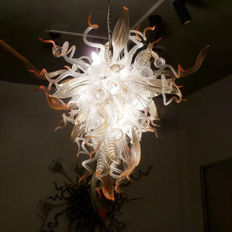 

Wonderful Flower Pendant Lamps Room Decorative Hand Blown Glass Chandelier 32 Inches