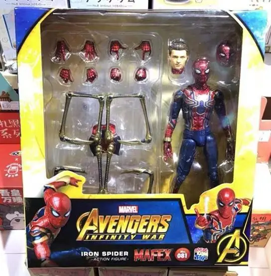 Marvel Iron Spider Mafex 081 PVC Joints Movable Figure Model Toys 14cm