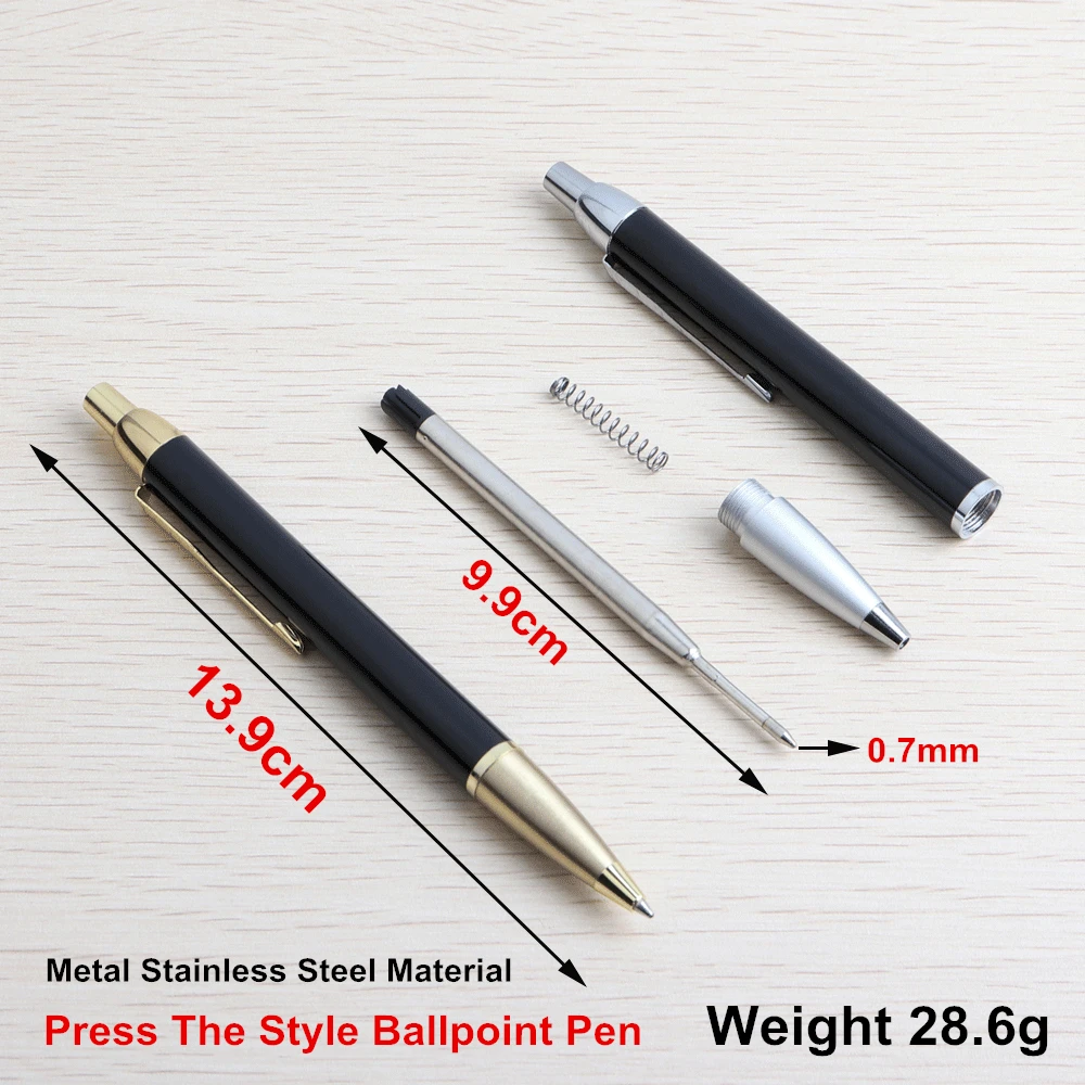 1/10/PCS Ball Pen Press Style Commercial Metal Ballpoint Pens For School Office Core Automatic Ballpoint Pen Ink Black Blue