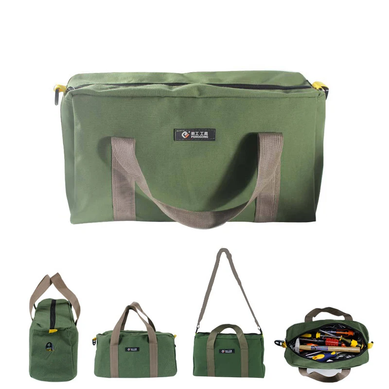 Large Capacity Tool Bag Multifunction Waterproof Oxford Canvas Hand Tool Storage Carry Bags Portable Metal Toolkit Organizer