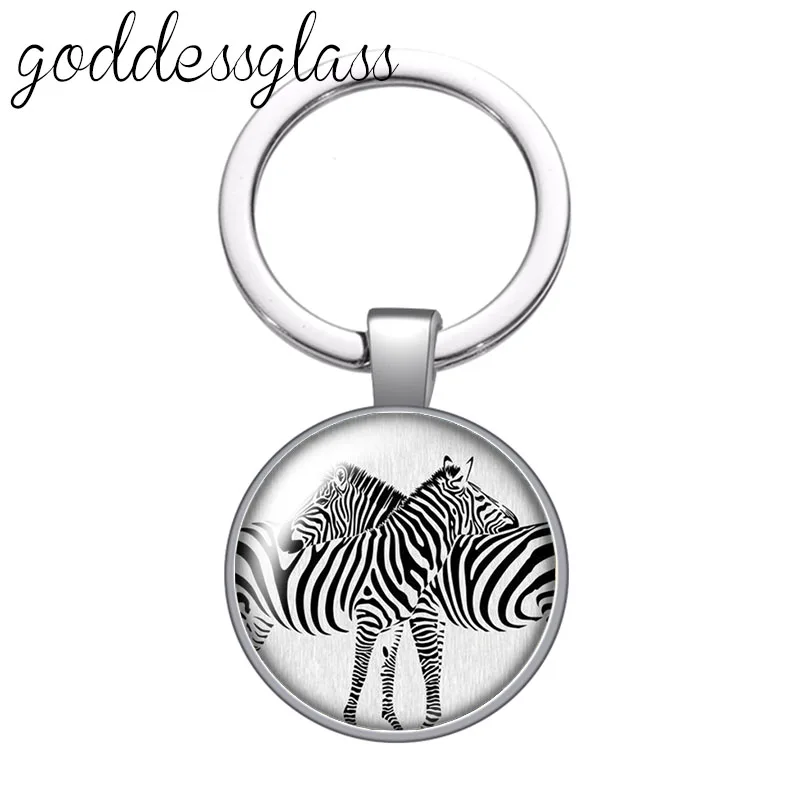 Love animals Cute Horse Hedgehog Alpaca zebra Pig glass cabochon portachiavi borsa portachiavi per auto portachiavi con ciondoli portachiavi regali