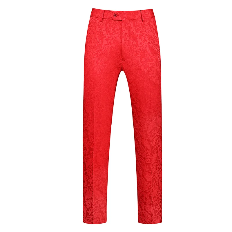 Red Men\'s Suit Pants, Wedding Party Trousers, Fashion Business Dress Pant Men Blue Black Pantalones Hombre White Slacks