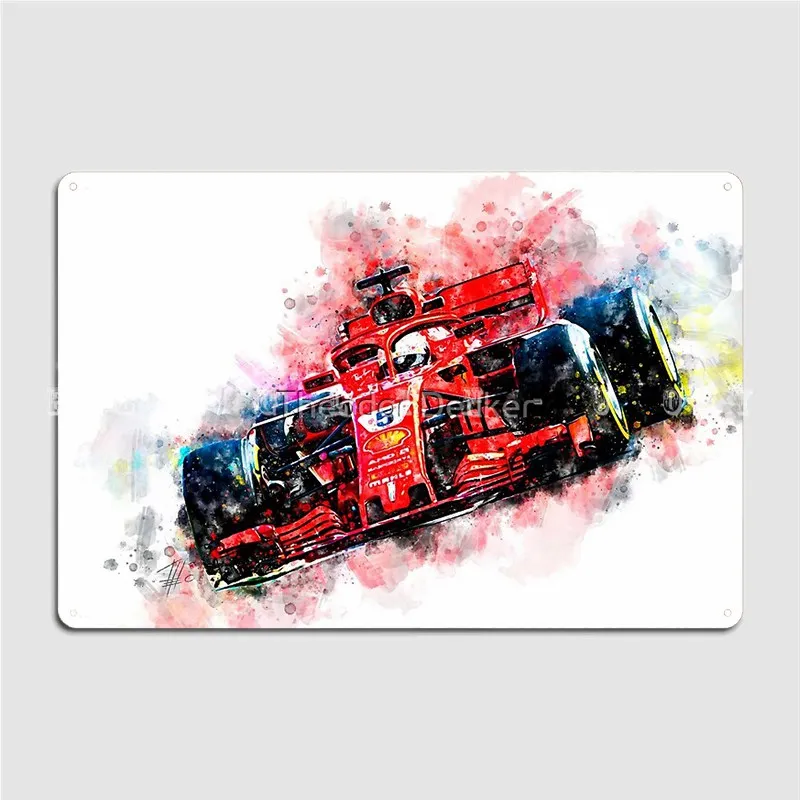 Sebastian Vettel 2018 Metal Plaque Poster Club Club Bar Funny Wall Decor Tin Sign Posters