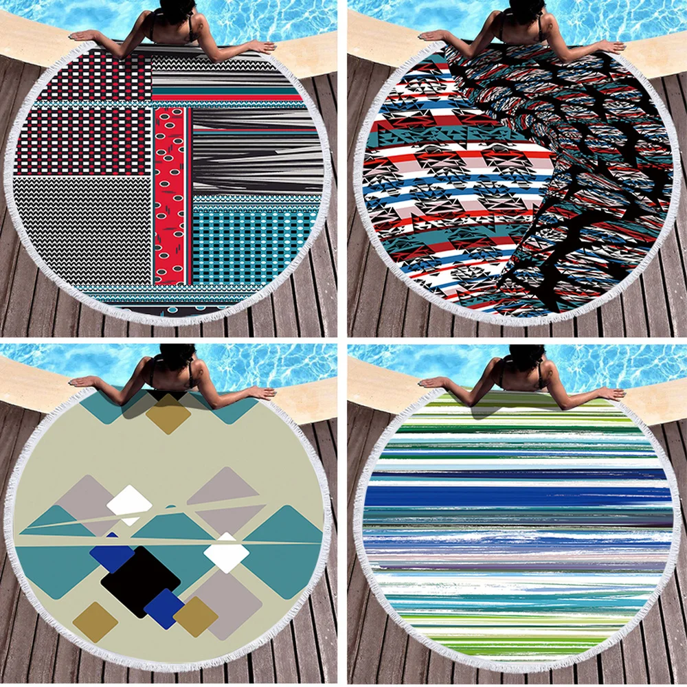 

Striped Pattern And Crossed Printing Beach Towel Microfiber Digital Printing Pool Beach Towel Toalla Blanket Shower Beach Towel