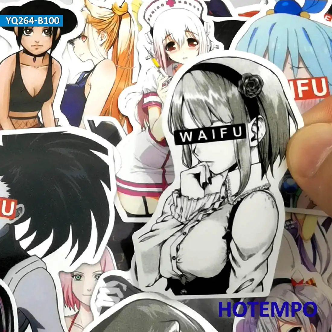 20/30/50/100 sztuk, Otaku WAIFU,  Piękna Króliczka Bikini, Anime Sexy Girl Naklejki, na motocykl, samochód, rower, bagaż, telefon, deskorolka, gitara, album z wycinkami, kask, Naklejka na laptopa