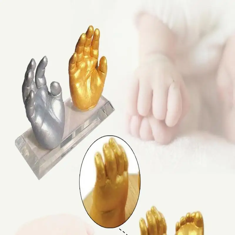 1 zestaw Baby 3D Hand Foot forma drukarska proszek tynk zestaw do odlewu odcisk dłoni ślad pamiątkowy prezent dla dzieci