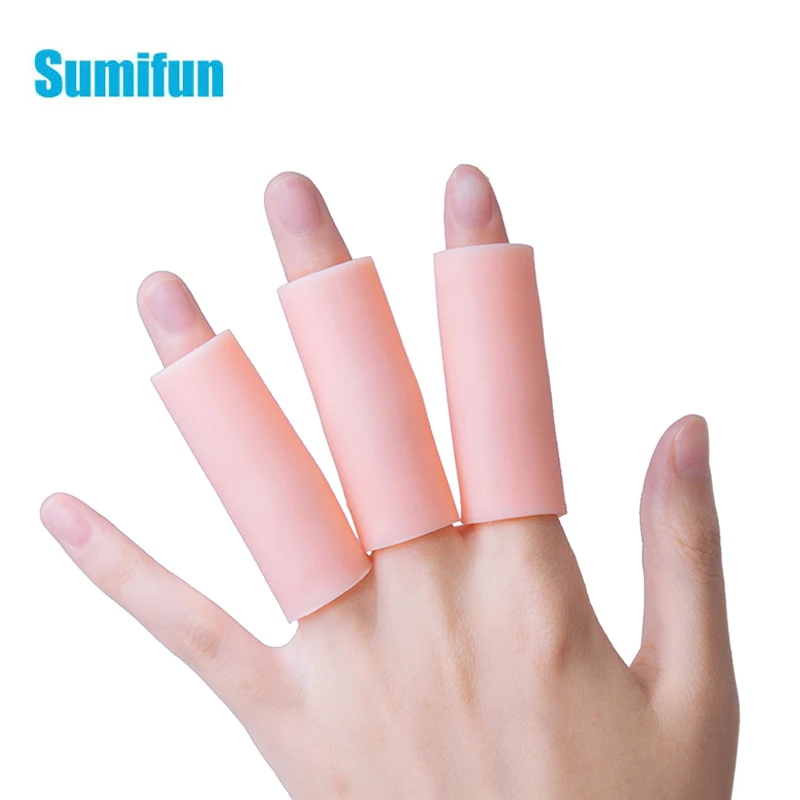 2pcs Finger Sleeves Protectors Silicone Thumb Finger Protection For Toe Hand Eczema Cracking Corn Injured Foot Care Tool C1534