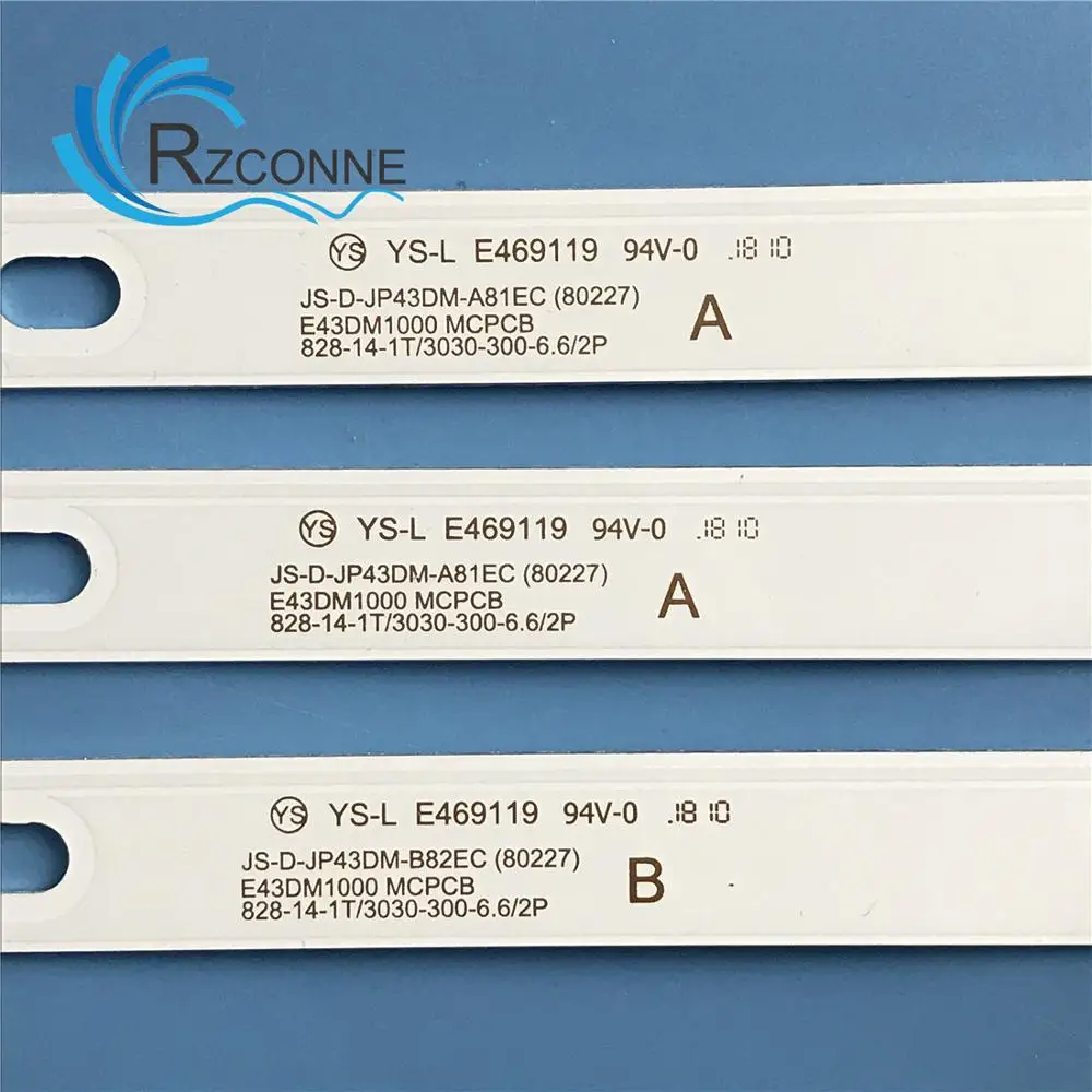 LED Backlight strip 8 lamp for JS-D-JP43DM-A81EC B82EC (80227) E43DM1000 MCPCB 43LEM-1043/FTS2C 43LEX-5058/FT2C