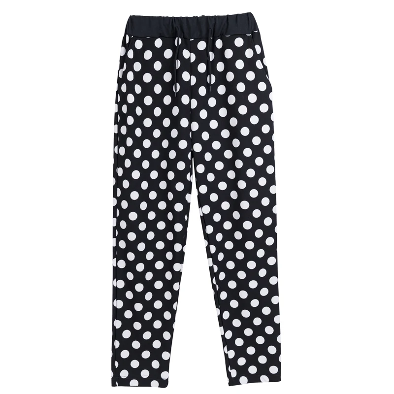 28-42 Men\'s Summer 9-point Pants Loose Black Black Black Polka Dot Casual Pants Performance Stage Wear Trendy DS Trendy Men\'s Fe