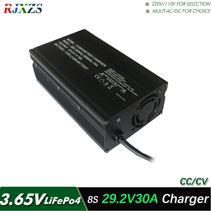 29.2V 30A  smart charger for 8S LiFePO4  battery pack smart charger support CC/CV mode 3.65V*8=29.2V