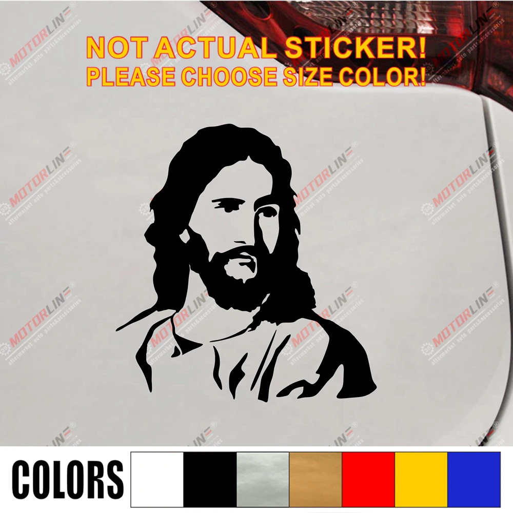 Jesus Face Car Decal Sticker God Christ Vinyl Die cut no background pick color and size style1