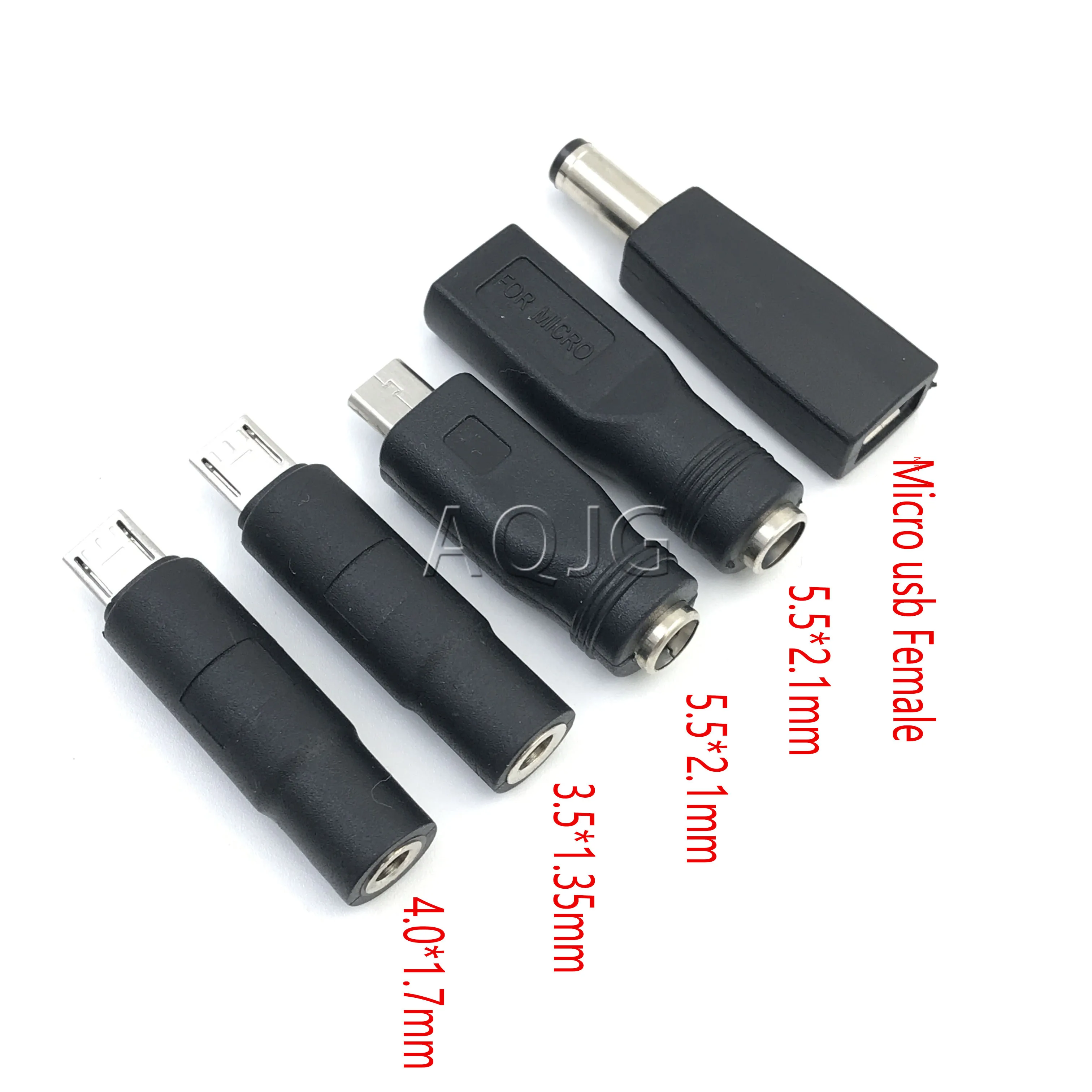 USB Type C 5.5 * 2.1 mm female to 5.5X2.1 4.0*1.7 3.5*1.35m Micro USB male For iphone plug Laptop PC DC Power Adapter connector