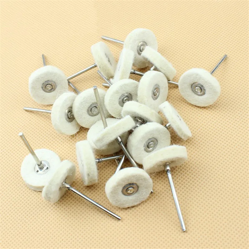 10pcs/bag Dental Polishing Wool Wheel Cloth Cotton Horse hair Teeth Polisher Prophy Brushes for Low Speed Straight Handpiece