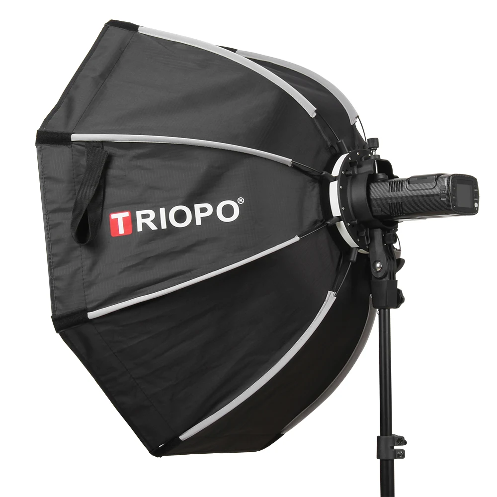 Triopo-Speedlite المثمن مظلة سوفتبوكس ، سوفتبوكس مع شبكة العسل ، فلاش في الهواء الطلق ، صندوق لينة ل Godox V1 ، KX65 ، 65 سنتيمتر ، KX90 ، 90 سنتيمتر