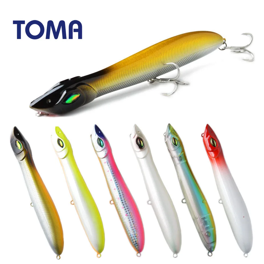 

TOMA Fishing Hard Lure Floating Popper Fishing Wobblers 140mm 27g Topwater Artificial Bait For Seabass Pike Fishing Tackle