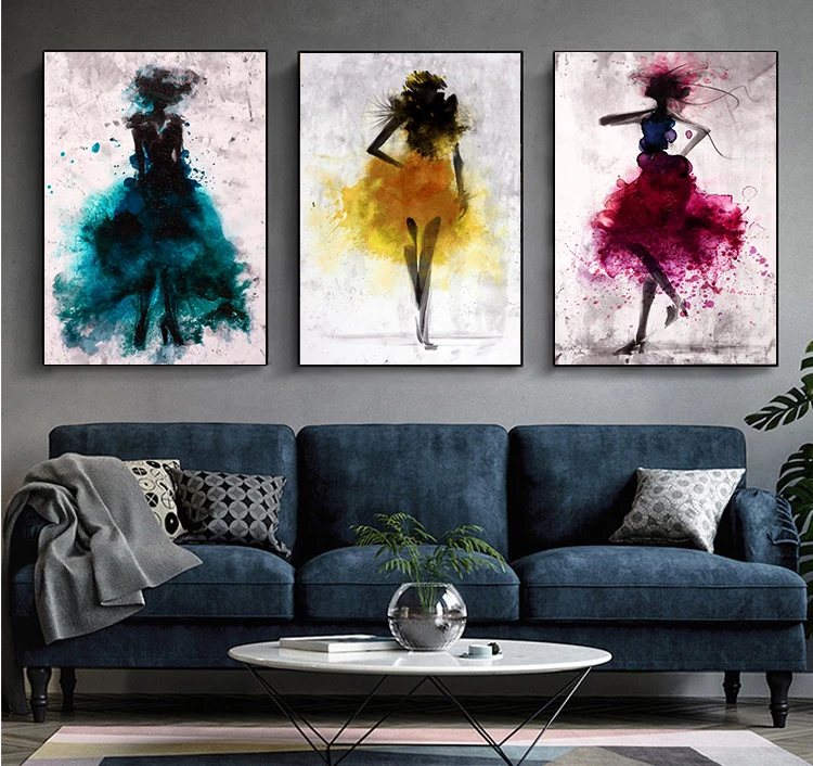 Dancing Skirt Girl Print Canvas Painting Dance Studio Display Picture Home Wall Art Bedroom Modern Decor