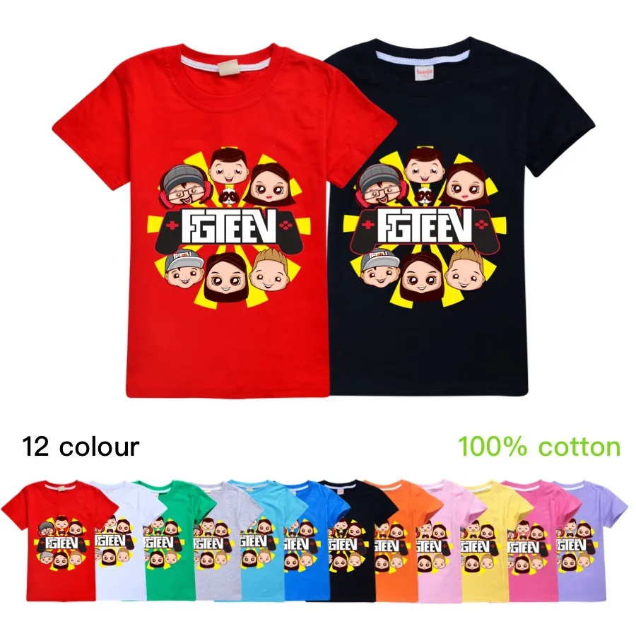 

2-16Y 2020 Youtube FGTeeV Family Gaming Team Kids Clothes Boys Cotton T-shirts Girls Fashion Summer Tops Children Casual Tee