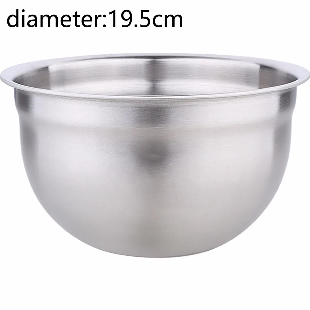 

Stainless Steel Deep Mixing Bowl Salad Soup Bowls With Scale 17.5/19.5/21.5cm For Making Batches Of Muffins