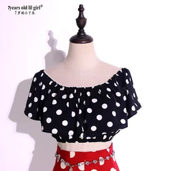 Original Brand Spanish Flamenco Shirt Black And White Polka Dot Polka Dot Polyester Comfortable Fashion HEE05