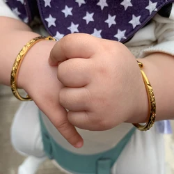 Ethlyn 2pcs/lot Adjustable Gold Color Baby Bangles &bracelets Birthday Jewelry  Best Gift for Girls Kids  B154