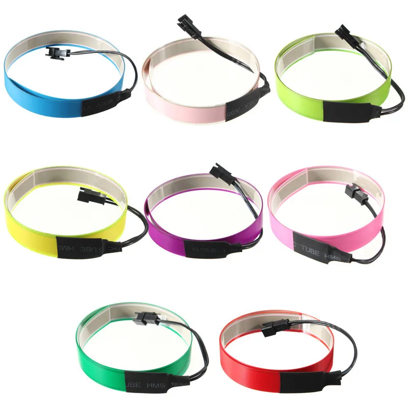 1ชุดที่มีสีสันยืดหยุ่นเทป Electroluminescent EL เทป EL ลวดสีขาว/สีฟ้า/สีแดง/สีชมพู/สีม่วง/สีเขียว/สีเขียวมะน...