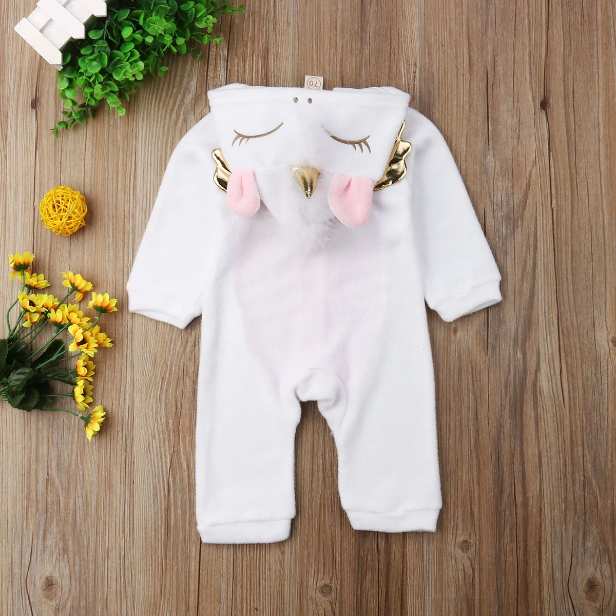 2021 Brand Cute Newborn Boys And Girls Unicorn Leotard Clothes Winter Warm Long Sleeve Romper Suit Clothes