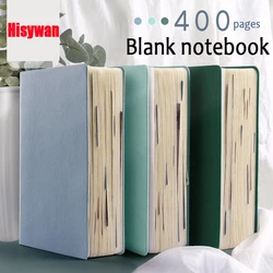 400 Pages Mitation Leather Blank Notebook A5 Daily White paper Note Business Office Daily Work Notepad for Long Writing As Gift