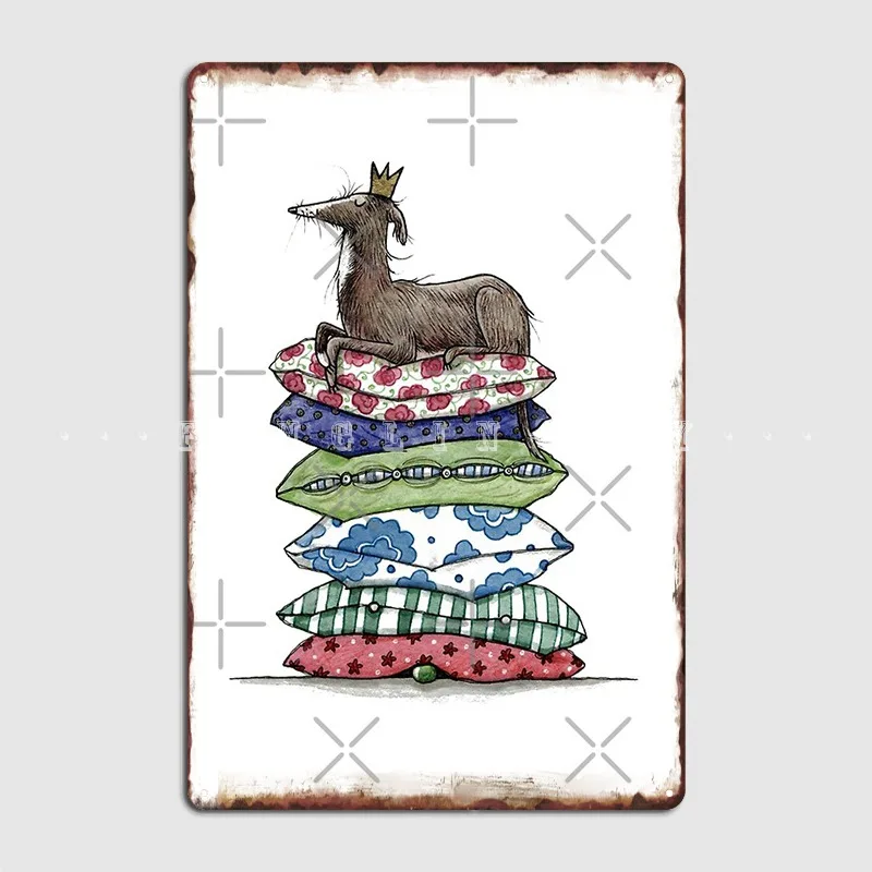 Prinzessin Auf Der Erbse Greyhound Galgo Whippet Italienischen Windhund Metall Zeichen Pub Garage Dekoration Wand Dekor Zinn Zeichen Poster