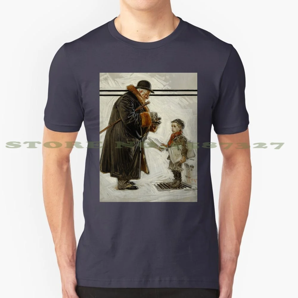 J.C. Leyendecker ~ Paper Boy 1909 100% Cotton T-Shirt Joseph Christian Leyendecker Joseph German American Illustrator 20Th