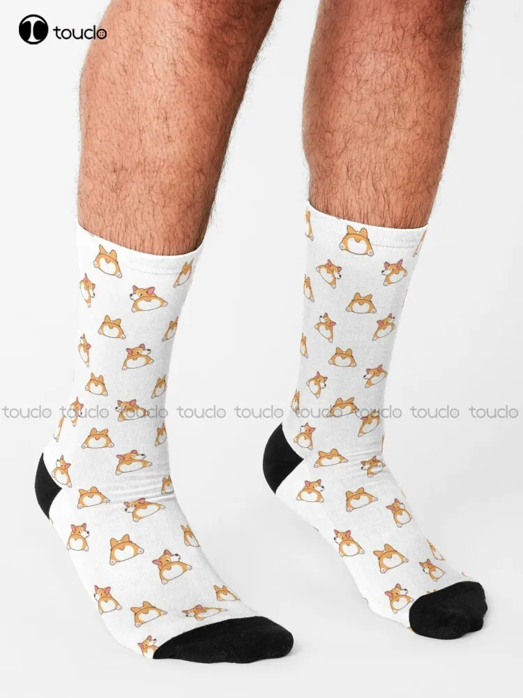 Cute Corgi Butt | Welsh Corgi Lover | Corgi Mom | Corgi Dad | Corgi Gift Socks Novelty Socks For Men Personalized Custom