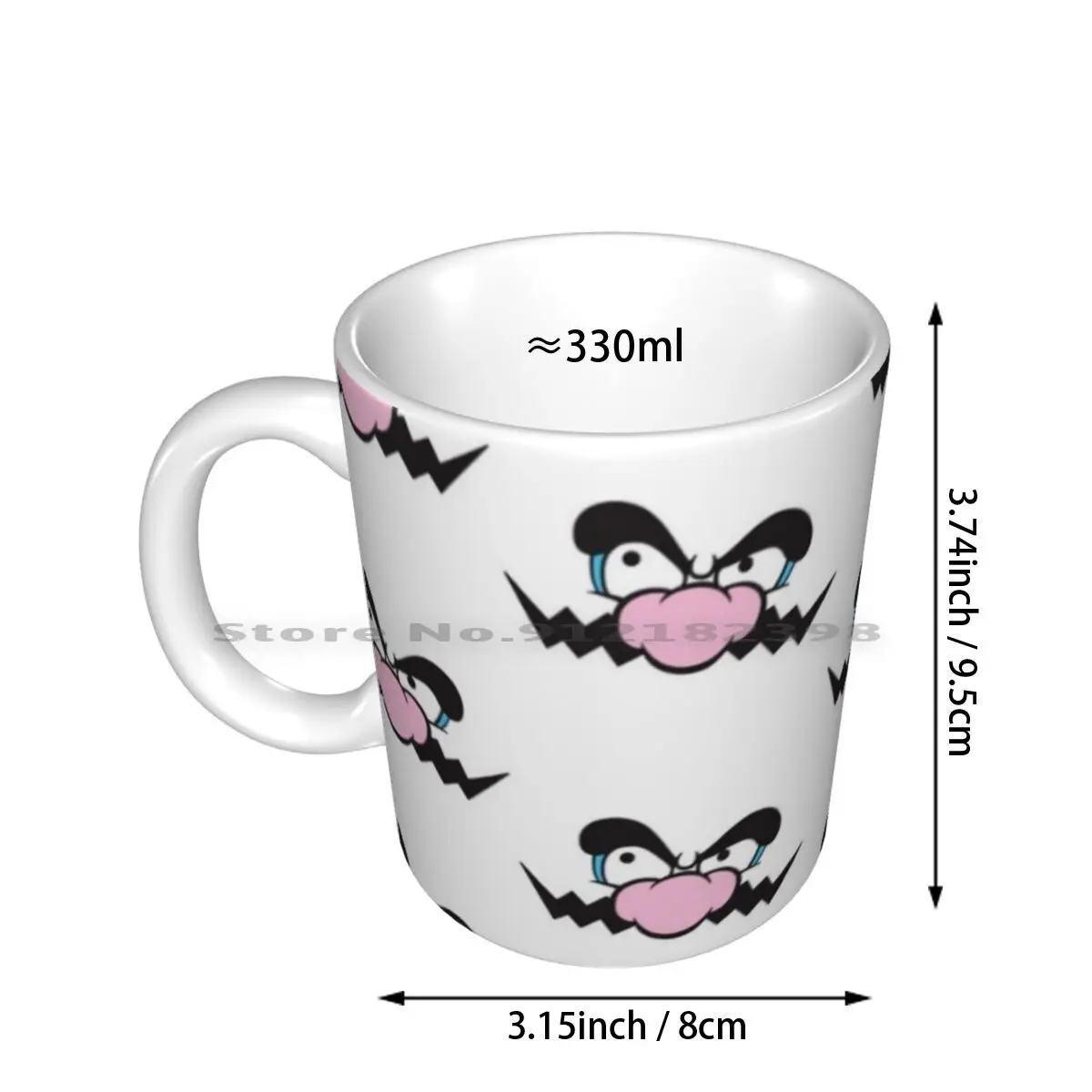 Wah! ( Wario ) Ceramic Mugs Coffee Cups Milk Tea Mug Wah Wario Super Wario Super Bros Video Game Creative Trending Vintage Gift