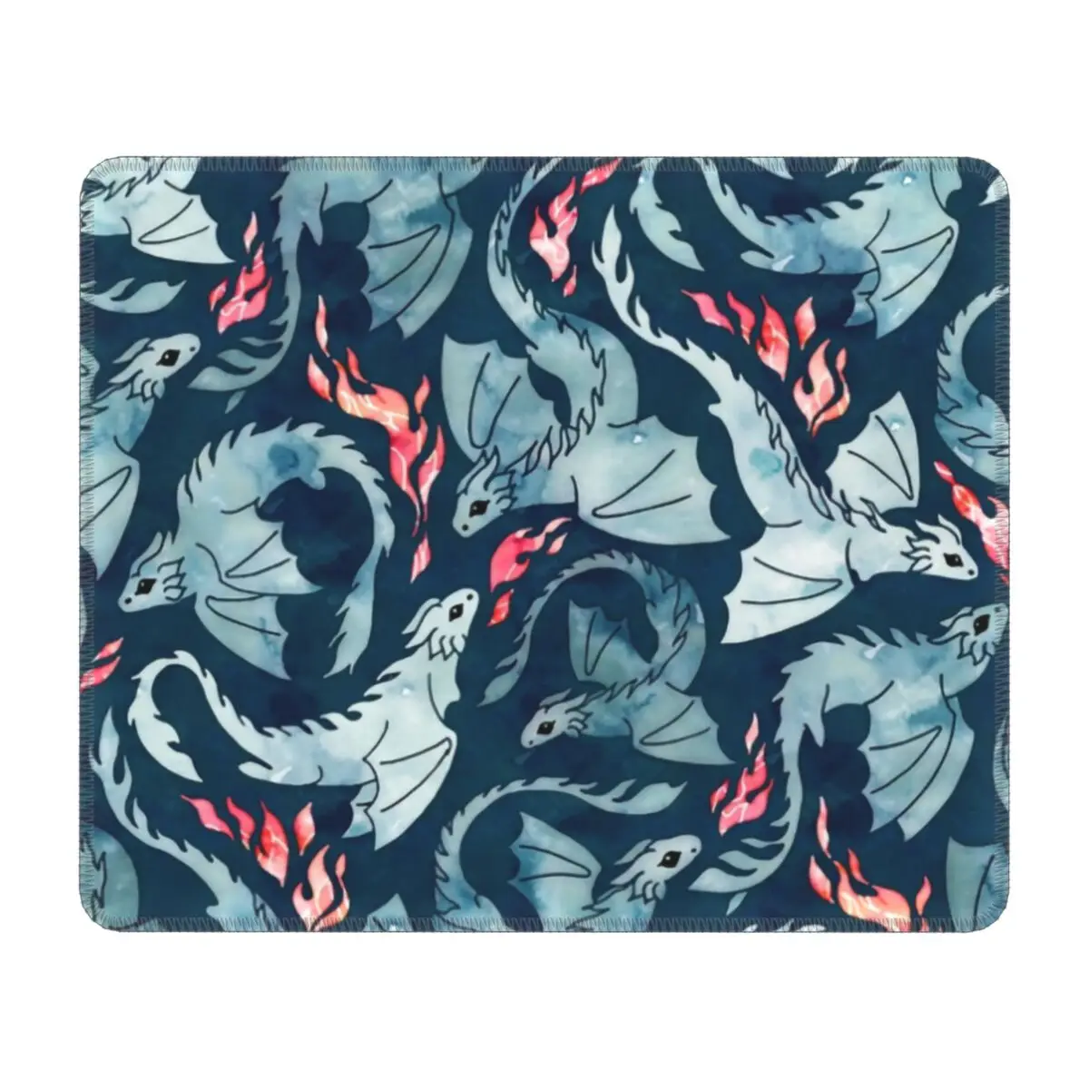 Western Dragon Pattern Gamer Mouse Pad Anti-Slip Rubber Base Lockedge Mousepad Myth Legendary Creature Office Computer PC Mat