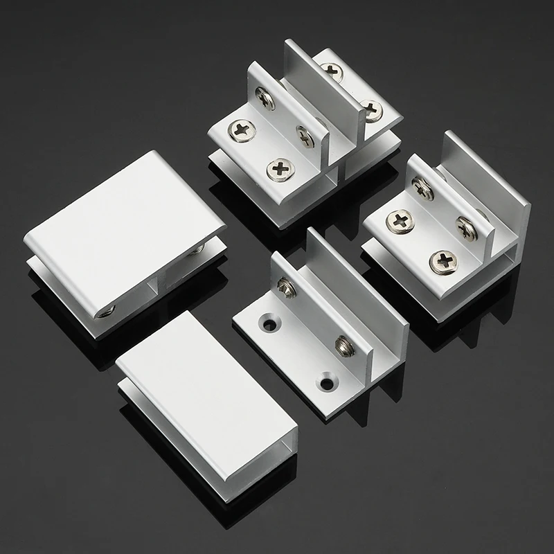 High Quality 200PCS Aluminium Alloy Glass Clamps Holder Brackets Shelf Support Clips Frame Board Connectors