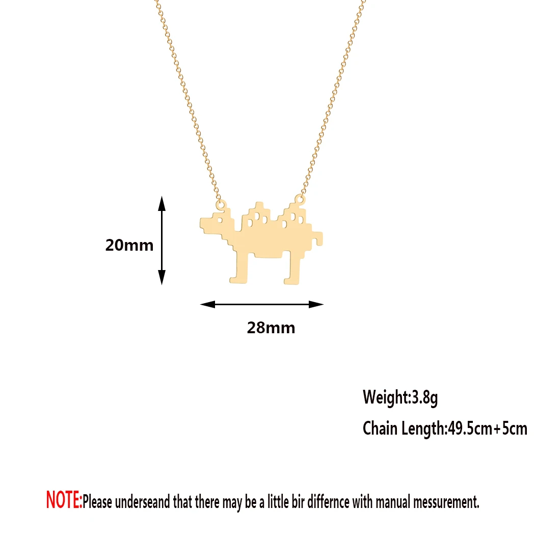 Cxwind Camel Animal Necklace Stainless Steel Desert Animals Men Necklace Hollow Cut Out Charm Pendant Jewelry Gift For Women