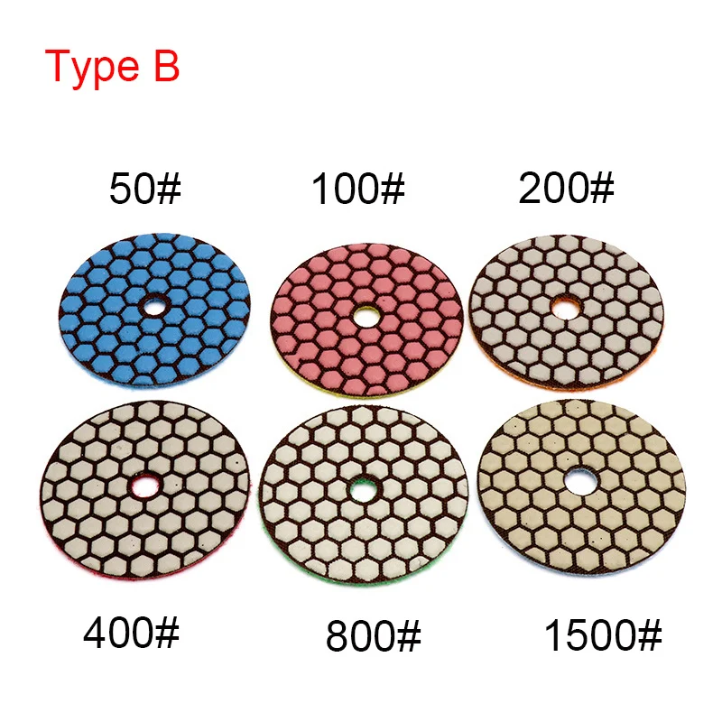 1 Buah Bantalan Pemoles Kering Berlian 3 "/4" Bantalan Pemoles Kering Bantalan Pemoles Berlian Fleksibel untuk Cakram Pengamplasan Batu Marmer Granit