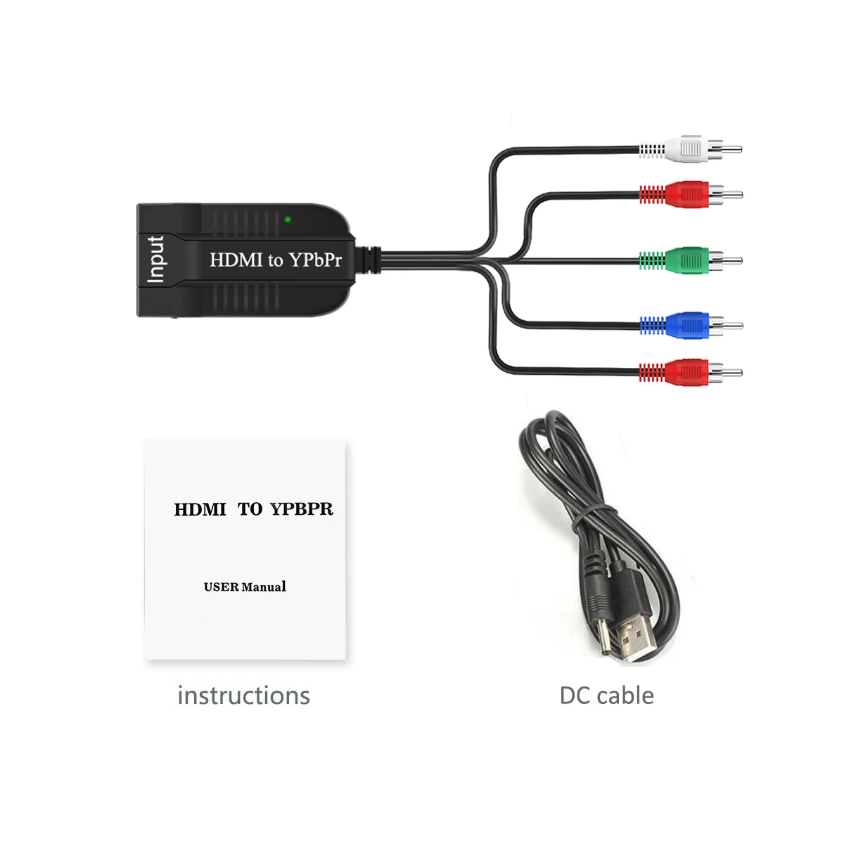 HDMI-compatible To SCALER YPbPr Converter  1080P Component Video YPbPr Male 5RCA RGB Converter Adapter with R/L Audio Output