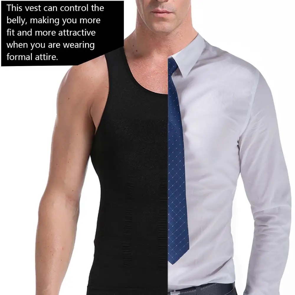 Be-In-Shape Men\'s Slimming Vest Body Shaper Corrective Posture Belly Control Compression Shirt Loss Weight Underwear Corset