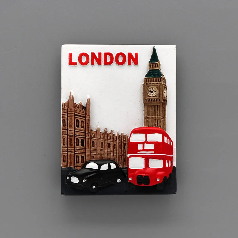 3D refrigerator pasted magnetic world tourism souvenir creative gifts fridge magnets England London bus soldier souvenir gifts