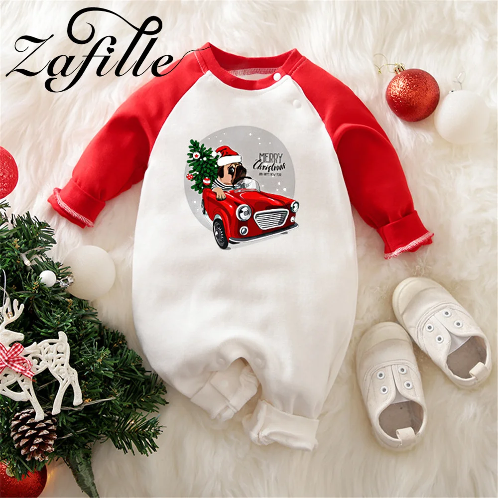 

ZAFILLE 2024 New Year's Costume For Newborns Jumpsuit Autumn Winter Kids Boys Girls Clothing My First Christmas Baby's Rompers