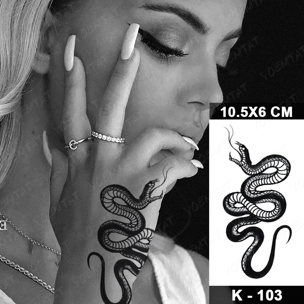 Dark Snake Waterproof Temporary Tattoo Stickers Scorpion Prajna Old School Flash Tattoos Hand Arm Women Body Art Fake Tatoo Men