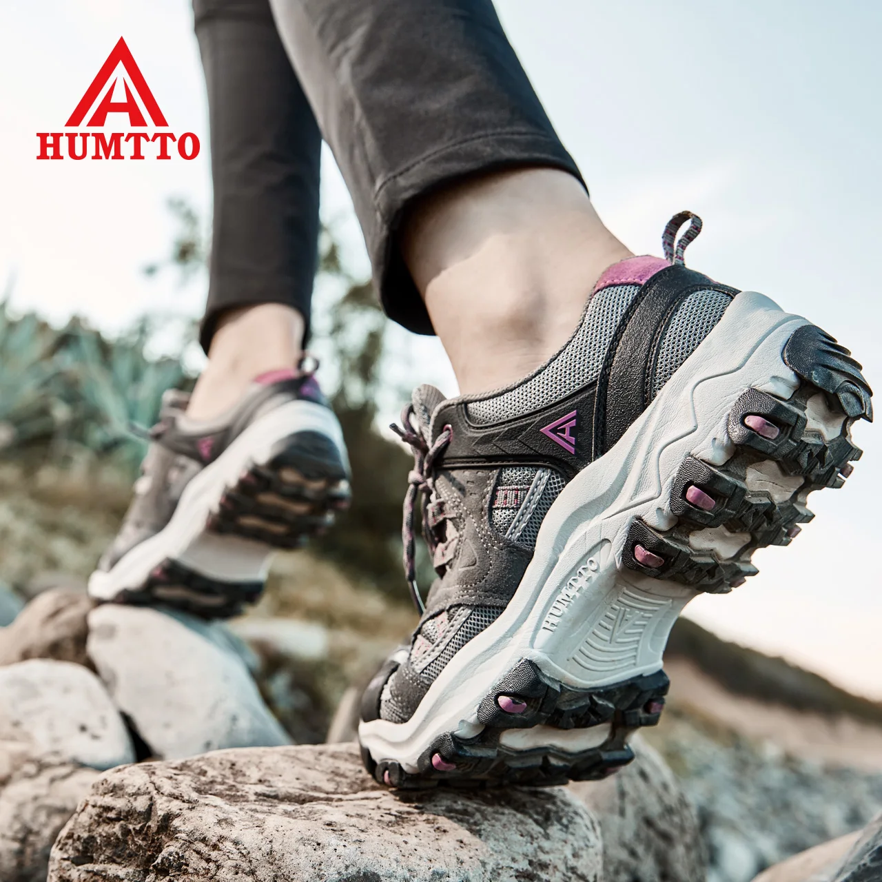 HUMTTO Women Hiking Shoes  Spring Outdoor Sports Climbing Shoes Walking shoes Warm men Trekking Sneakers Ankle Boots Breathable