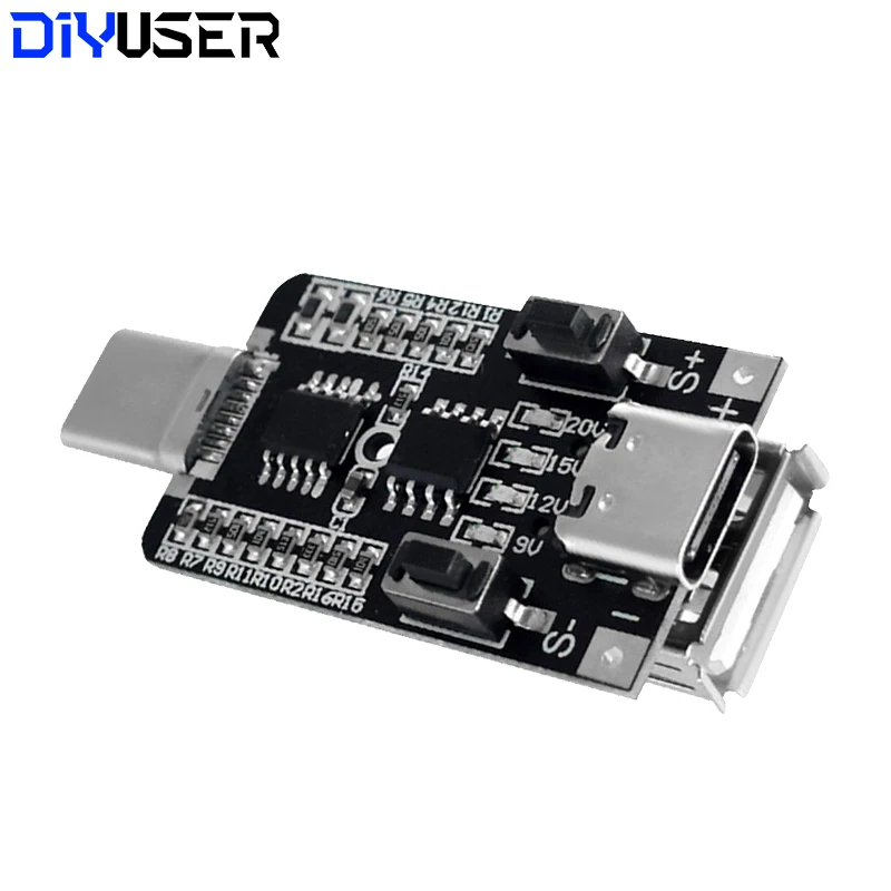 100W 5A USB Type-C PD Decoy Trigger Board 5V 9V 12V 15V 20V Output PD 2.0 3.0 Trigger Adapter Cable Connection Polling Detector