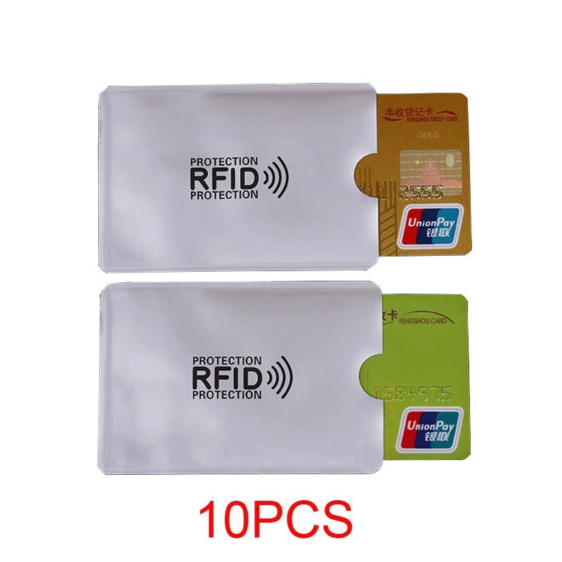 10PC Anti RFID Blocking Credit Card Holder ID Bank Card Case Protection Aluminium Metal Smart Anti-theft Cardholder Protector